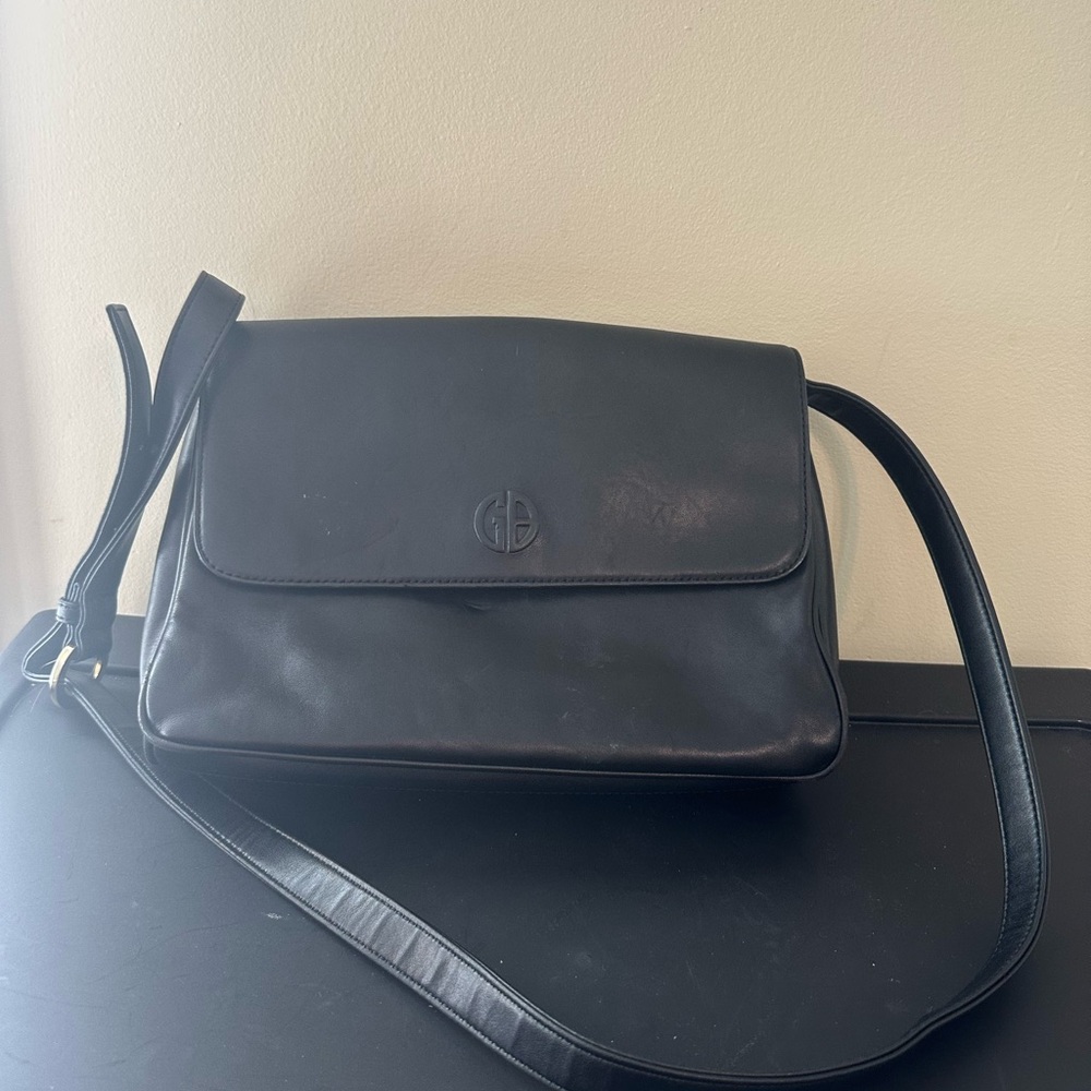 GIANI BERNINI Crossbody Handbag Purse Gray Leather